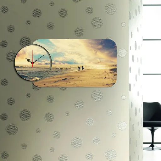 Ceas de perete, YMS-49, Dimensiune: 68 x 32 cm, Multicolor