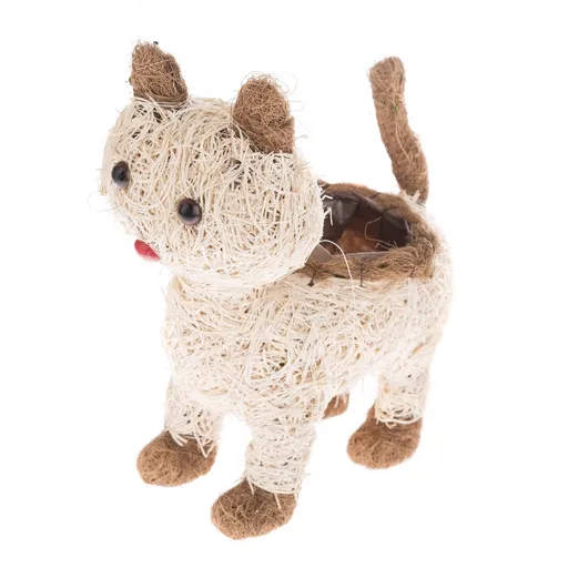 Coș de flori din răchită, Pisică, 32 x 30 cm