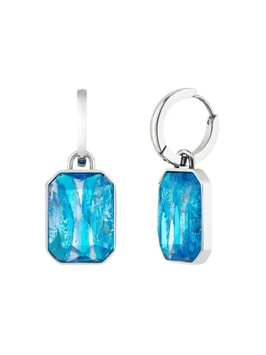 Preciosa Cercei din oțel cu pietre presate manual din cristal ceh Preciosa 2in1 Ocean Apă 7445 67