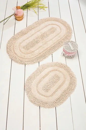 Set covorase de baie, L'essentiel Maison, Macoroni, Ecru