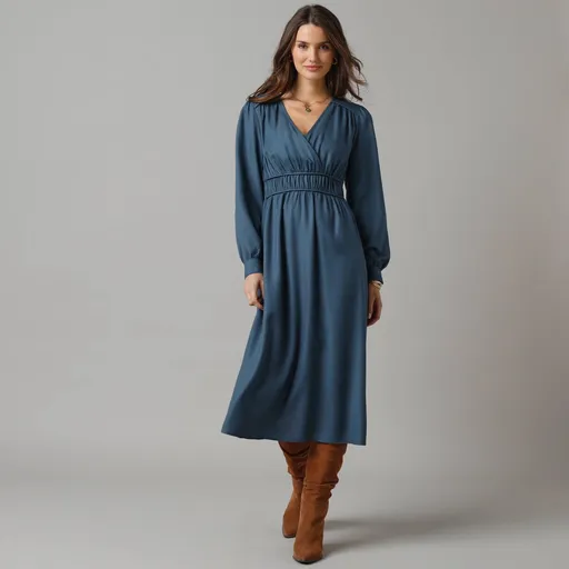 Rochie lungă de culoare uni