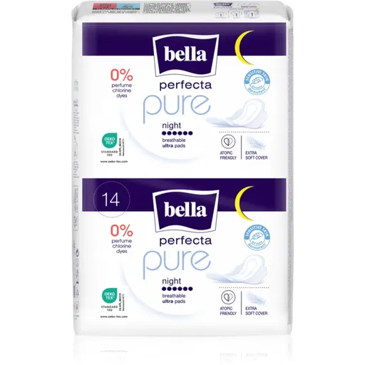 BELLA Perfecta Pure Night absorbante menstruale ultrasubțiri 14 buc