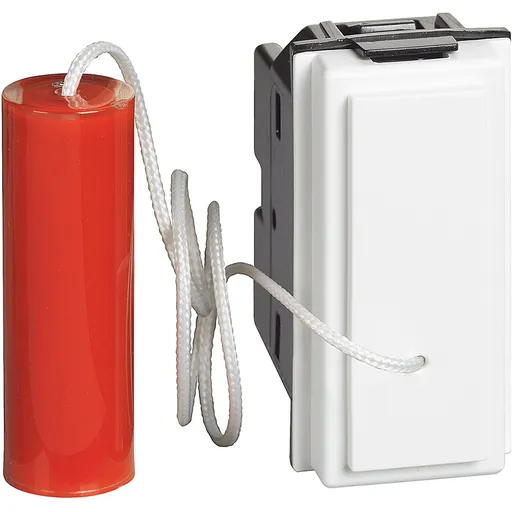 Buton cu revenire actionare prin tragere 1 modul 10A Bticino Living Now KW4033, alb
