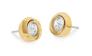 Calvin Klein Cercei de lux placați cu aur cu cristale Twisted Bezel Solitaire 35000772