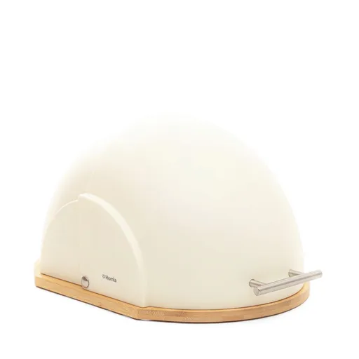 Cutie pentru paine Darvin, Homla, 37x26x22 cm, plastic/bambus, bej/natur