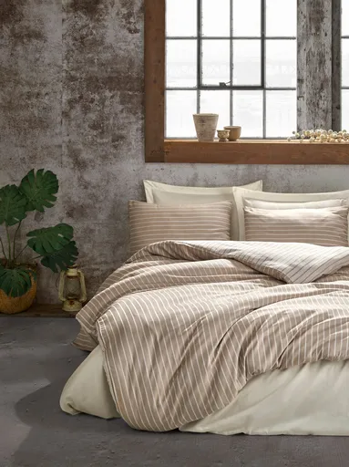 Set cuvertura matlasata dubla Bamboo, L'essentiel Maison, Bamboo, Bej