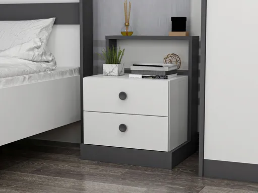 Noptiera, Hanah Home, Life, 62x62x42 cm, Antracit/Alb