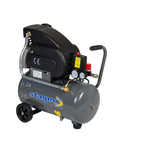 Compresor aer Stager HM2024F, 24L, 8bar, 200L/min, monofazat, angrenare directa