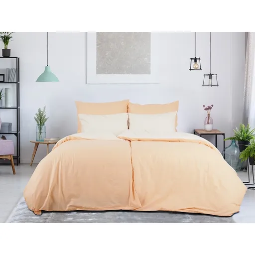 B.E.S. Petrovice Lenjerie de pat din bumbac Double face cais/cenușiu