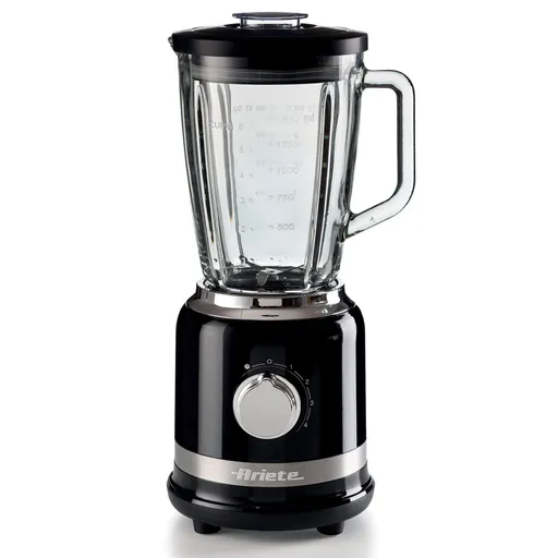 Blender Ariete MODERNA 0585/02, 1000W, 4 lame, 1.5 L, 4 viteze + pulse, Cana din sticla, Negru