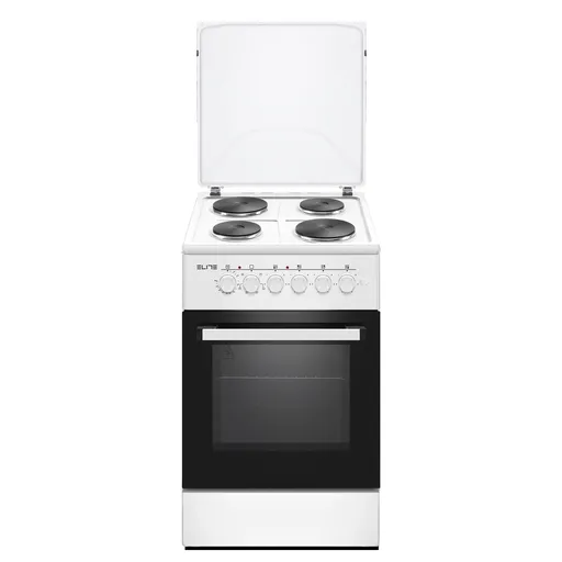 Aragaz electric ELITE FSEC-0516W, 1500W, Ventilator, Usa dubla din sticla, Alb