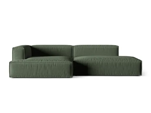Coltar modular stanga 4 locuri, Nuria-215, Micadoni Home, 312x147x72 cm, tesatura structurata chenille, verde moss
