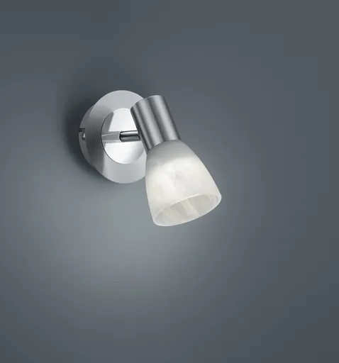 Aplica de perete Levisto, TRIO, 10x19 cm, 4.9W, 1x E14, metal, nichel mat/alb