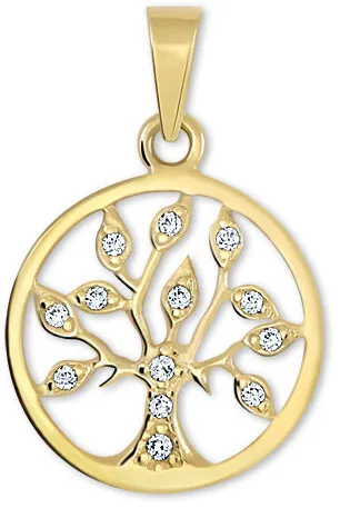 Soliter Pandantiv din aur Arborele vieții cu cristale 249 001 00442