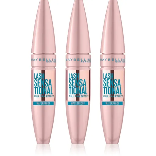 MAYBELLINE NEW YORK Lash Sensational mascara rezistent la apa pentru alungire, rotire si volum culoare Black
