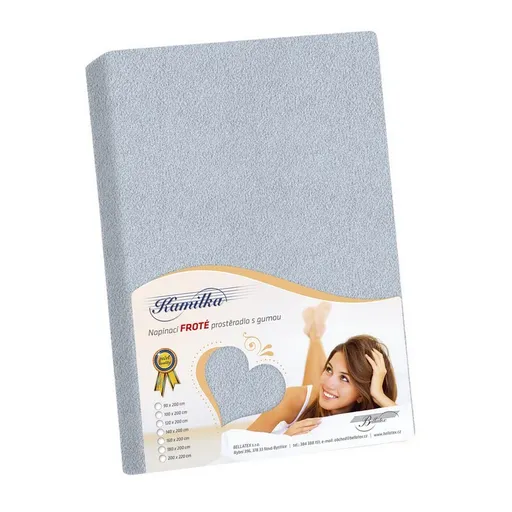 Cearşaf de pat Kamilka, gri deschis, gri deschis, 90 x 200 cm