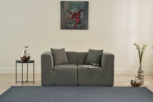 Canapea 2 locuri, Atelier del Sofa, 825BLC5406, Tesatura Chenille, Gri