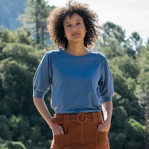 Cămașă largă cu mâneci bufante