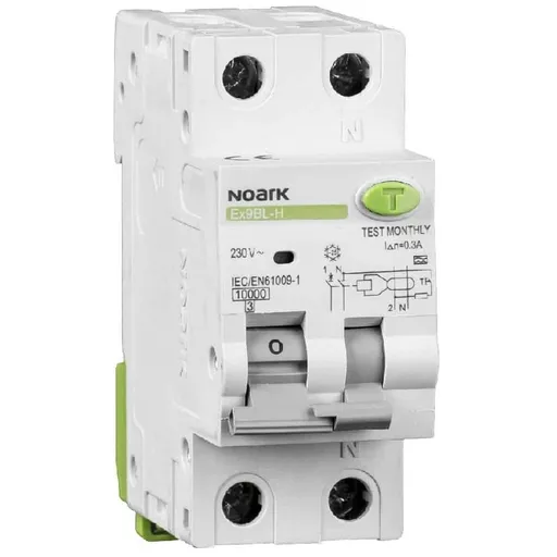 Intrerupator automat cu diferential RCBO 1P+N 16A/30mA, curba C, tip A, 10kA Noark 107414