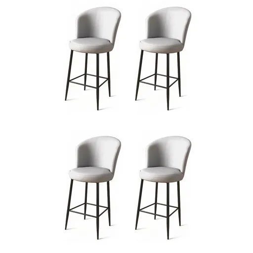 Set de scaune de bar Uras Grey, 4 buc., gri, 4 buc