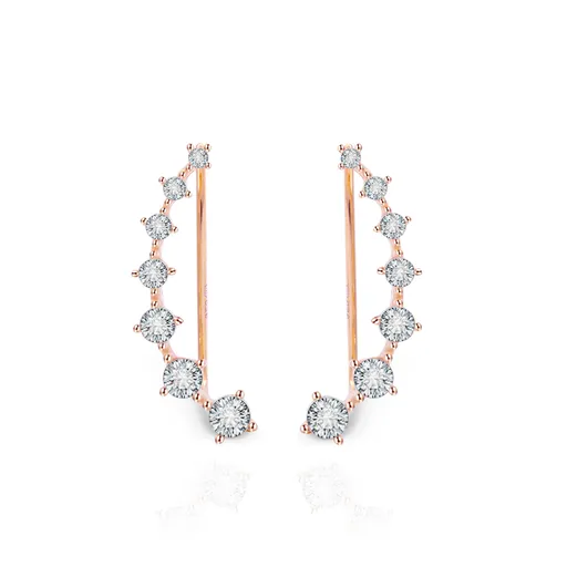 Beneto Cercei longitudinali din bronz cu cristale transparente AGU2712-RG