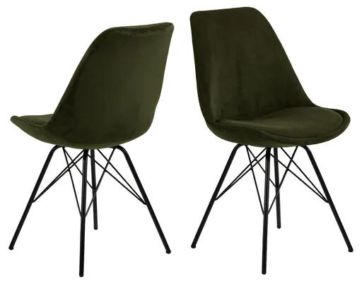 Scaun Eris, Actona, 48.5x54x85.5 cm, tesatura corduroy/otel, verde olive