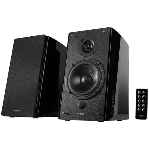 Boxe Edifier R2000DB BL 2.0, 120 W RMS, Bluetooth, 3,5 mm la RCA, DSP, Difuzoare Eagle Eye, Inclinare 10°C, Telecomanda, Carcasa MDF, Negru