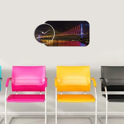 Ceas de perete, YMS-37, Dimensiune: 68 x 32 cm, Multicolor