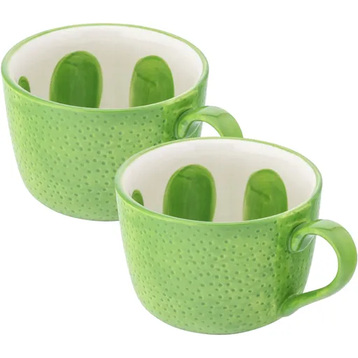 Altom Set de căni jumbo din ceramică Tropicanalime 470 ml, 2 buc., verde