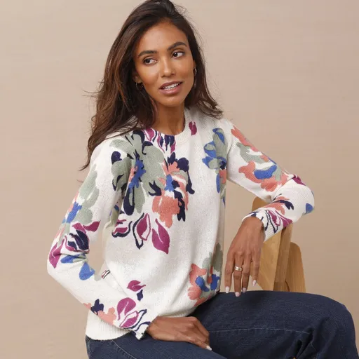 Pulover cu imprimeu floral