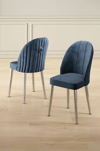 Set scaune 4 piese, Hanah Home, Mara, Antracit / Crom