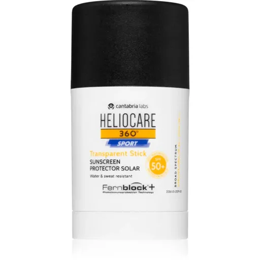 Heliocare 360° Sport Transparent Stick baton cu protectie solara SPF 50+ 25 g