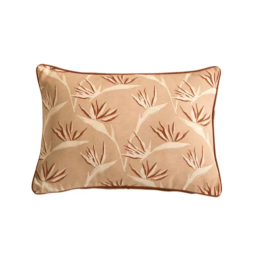 Pernă dreptunghiulară cu imprimare de păsări