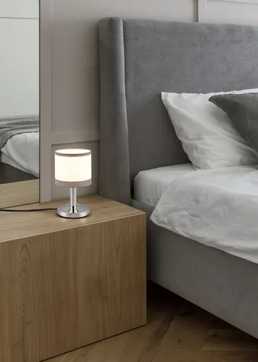 Lampa de masa Davos, RL, 12x22.5 cm, 10W, 1x E14, metal, gri/alb