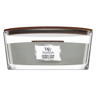 Woodwick Lavender & Cedar lumânare parfumată 453,6 g
