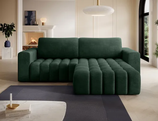 Coltar extensibil dreapta 4 locuri ELTAP, Bon-35, Bonett, 250x175x92 cm, lemn/poliester, verde inchis