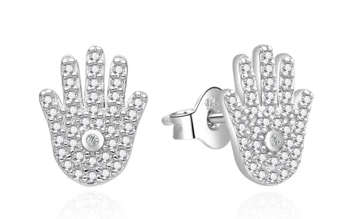 Agato Cercei din argint cu zircon Hamsa AGT-E126PW