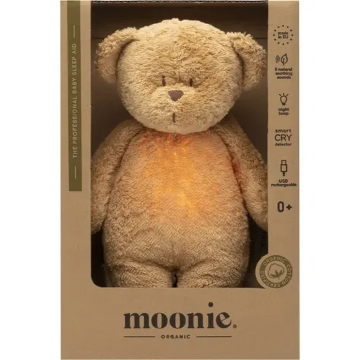 Moonie Bear 2.0 Organic Cappuccino jucărie de adormit cu melodie 1 buc