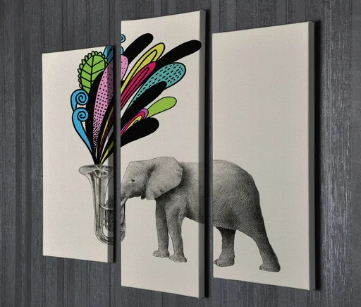 Tablou decorativ, UC66, 45 x 20 cm, Multicolor