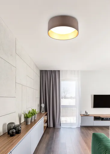 Plafoniera Locarno, RL, 30x11 cm, 12W, 1x SMD, textil, taupe