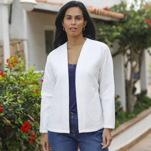 Jachetă matlasată de culoare solidă cu mâneci lungi