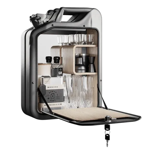 Minibar / canistră  - Bar Cabinet, Missile Grey, 6 variante - Danish Fuel Variantă: Oak