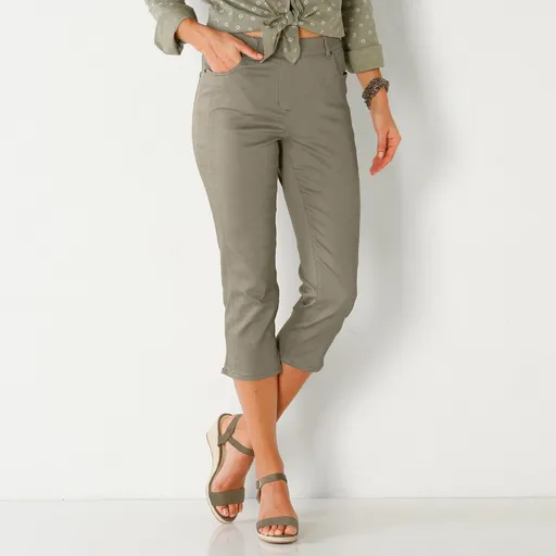 Pantaloni 3/4 stretch cu croială structurată