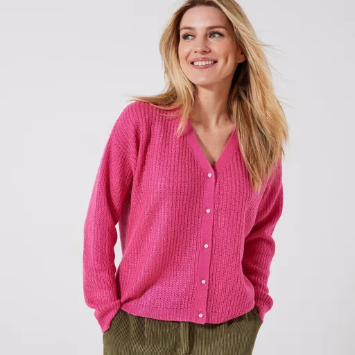 Pulover cu decolteu în V cu nasturi