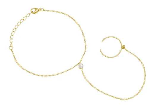 Troli Brățară fină aurită decorată cu zircon VSB6006G-PET