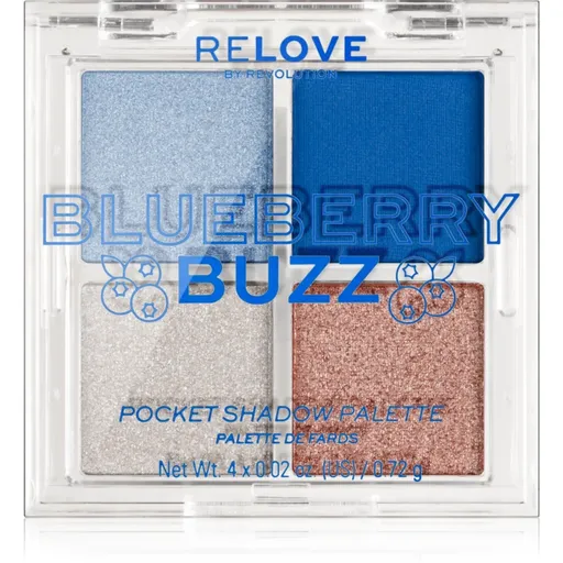 Revolution Relove Pocket Palette paletă cu farduri de ochi culoare Blueberry Buzz 4x0.72 g