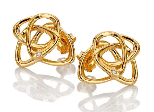 Hot Diamonds Cercei placați cu aur cu diamant Golden Edit Hope DE843