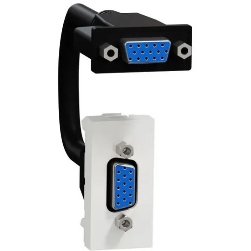 Priza HD15 mama (VGA) 1 modul Schneider Noua Unica NU343218, alb