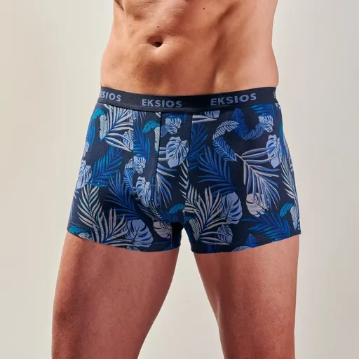 Set de 3 boxeri cu talie elastică confortabilă și imprimare de frunze