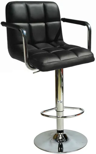 Scaun de bar, Hanah Home, Boombar Carla, 52x113x50 cm, Negru/Argintiu